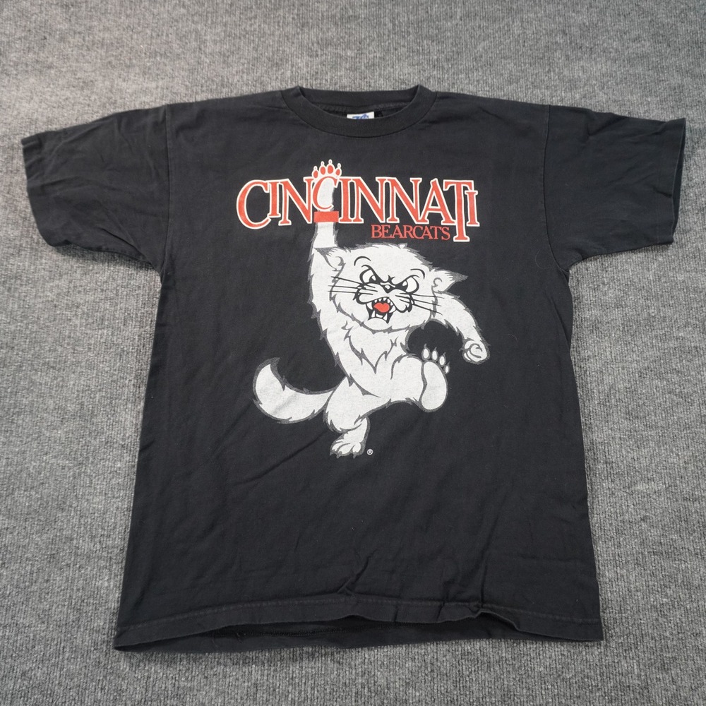 TC Sportswear Cincinnati Bearcats T-Shirt Mens L Black Vintage 90s Made in USA